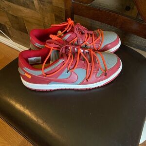 Nike Red and Gray Sneakers with Orange Accents